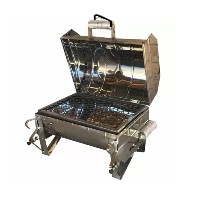 CHURRASQUEIRA NAUTICA BARCO COM TAMPA BAFO EM INOX PORTATIL